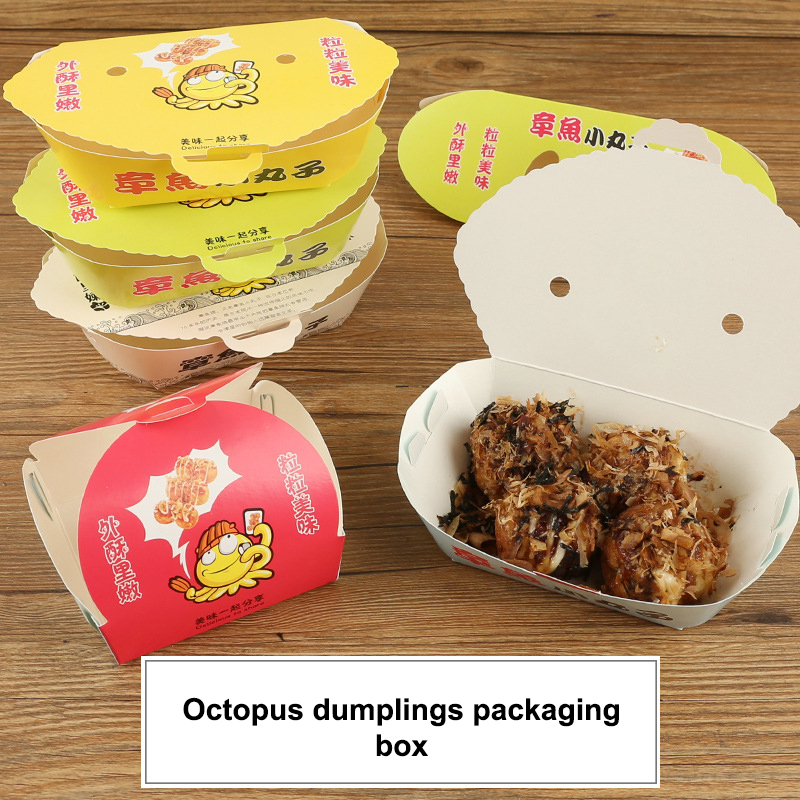 Food In Japanese Snacks - 100Pcs Disposable Cartoon Octopus Ball Packaging