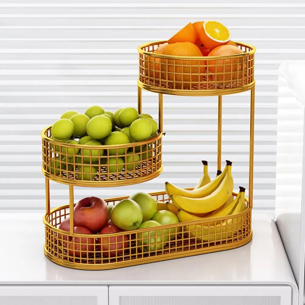 Food Drink Snacks - Three-layer Fruit Basket Living Room Snack
