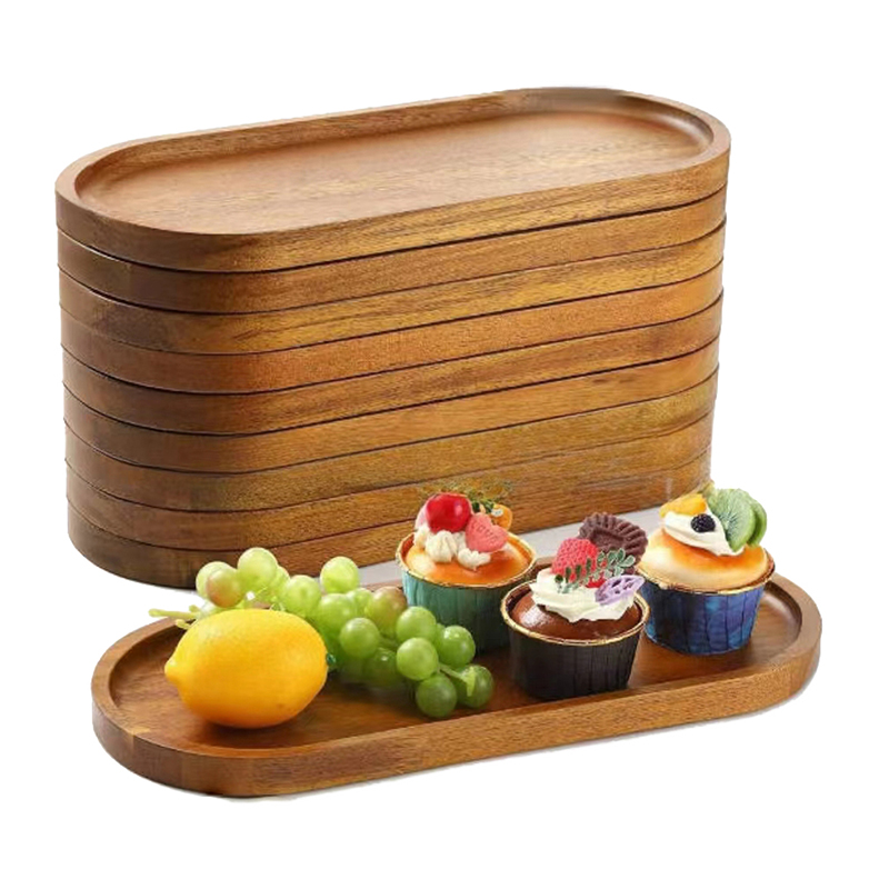 Food In Japanese Snacks - Tableware Solid Wood Food Tray Round