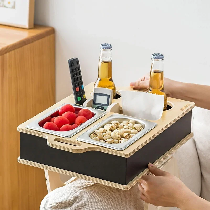 Food Drink Snacks - Rectangle Bamboo Tray Desktop Remote Control