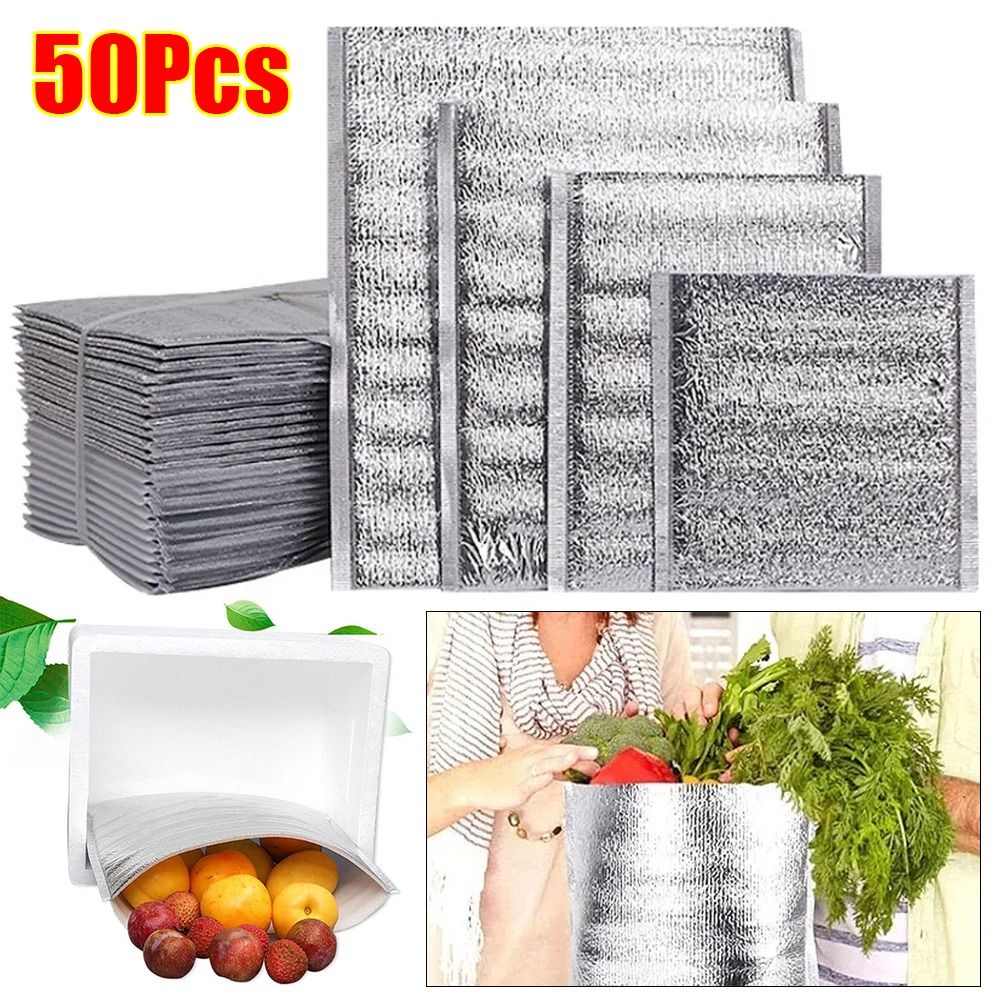 Food Snacks Delivery - 50Pcs/Pack Folding Ice Cold Warm Aluminum