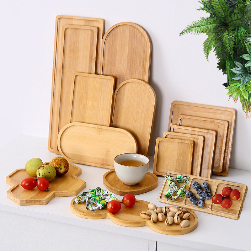Food In Japanese Snacks - Tableware Solid Wood Food Tray Tea