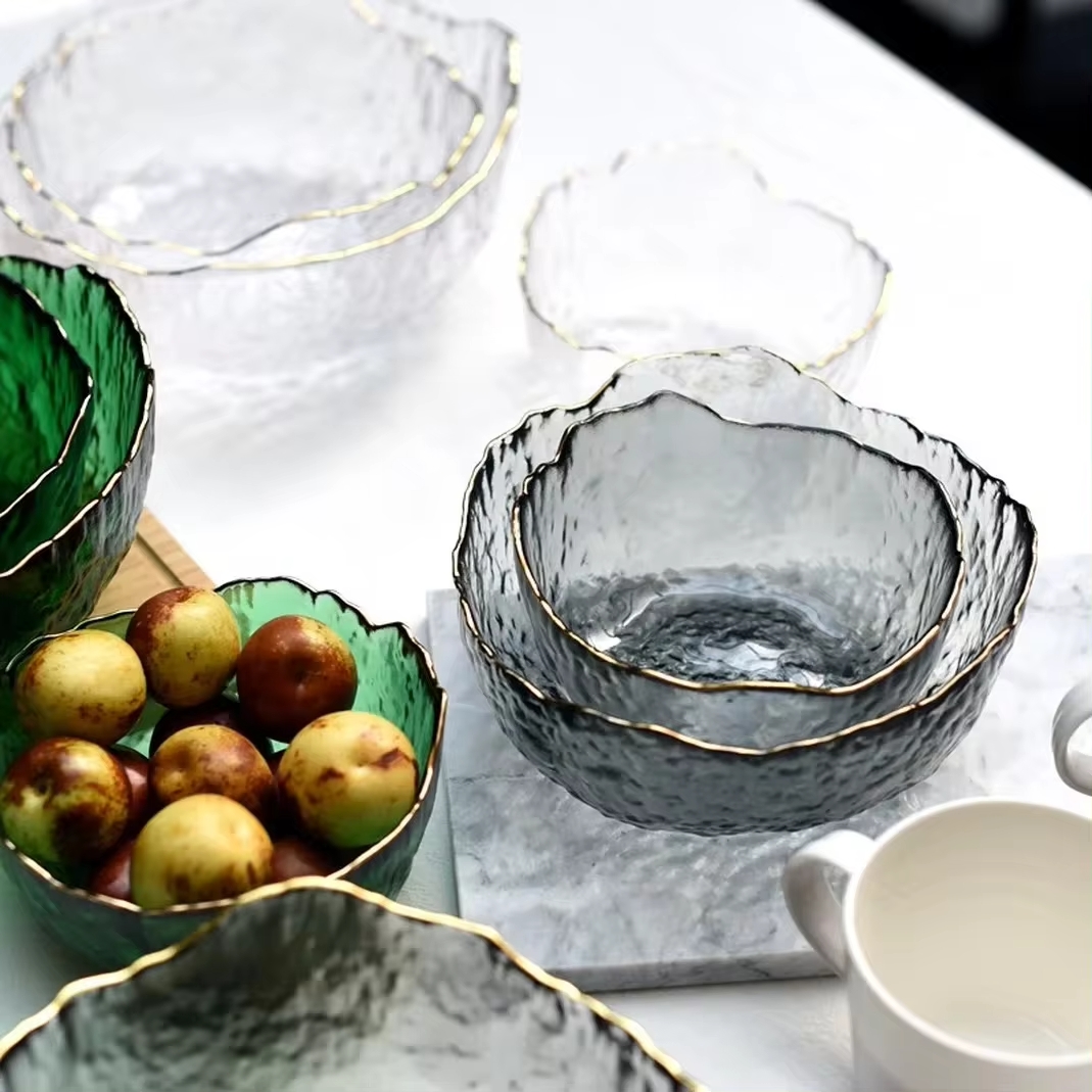 Food In Japanese Snacks - Japanese Style Iceberg Glass Bowl with