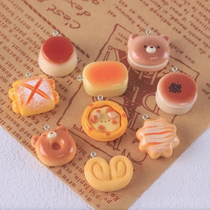 Food Snacks For Party - 10Pcs Cute Bear Pudding Tart Bread