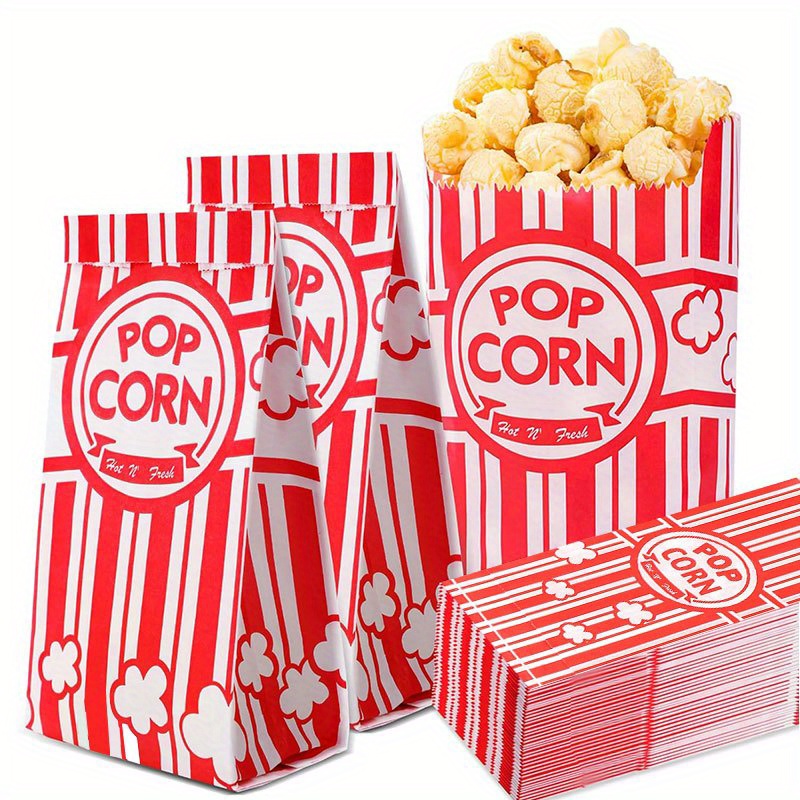 Food Snacks For Party - 20/50Pcs Popcorn Bags Individual Servings Paper