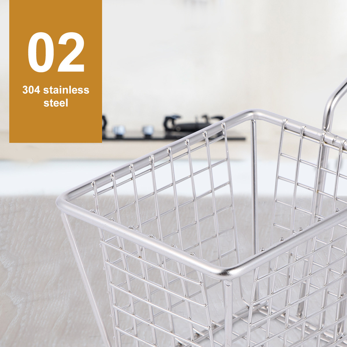 Food Snacks Chips - Square Stainless Steel Mini Frying Basket