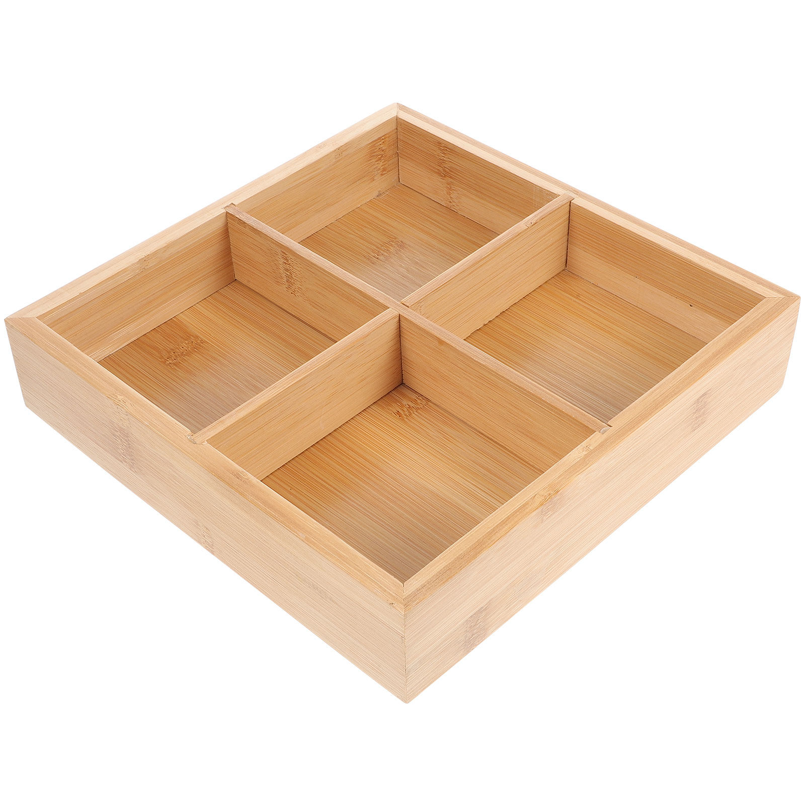 Bamboo Serving Tray with 6 Com - Food Snacks For Party 评论和价格