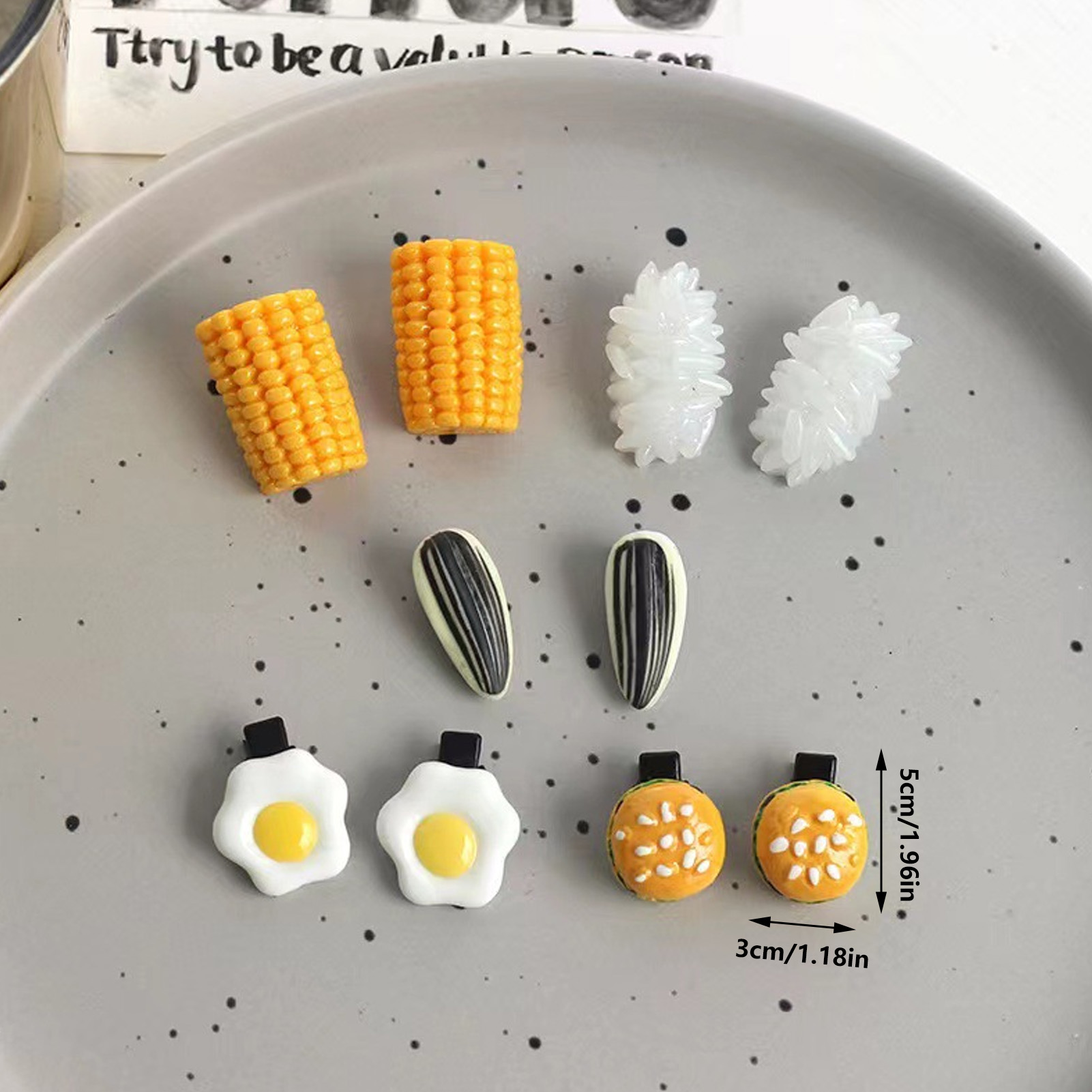 Mini Food Hair Clips Set Reali - Food Snacks For Party 评论和价格