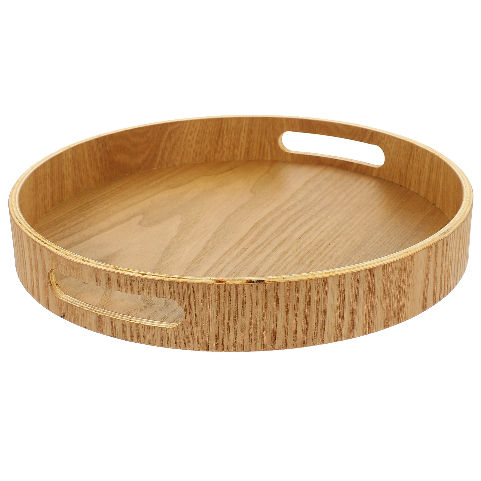 Round Wooden Serving Tray Natu - Food Snacks For Camping 评论和价格