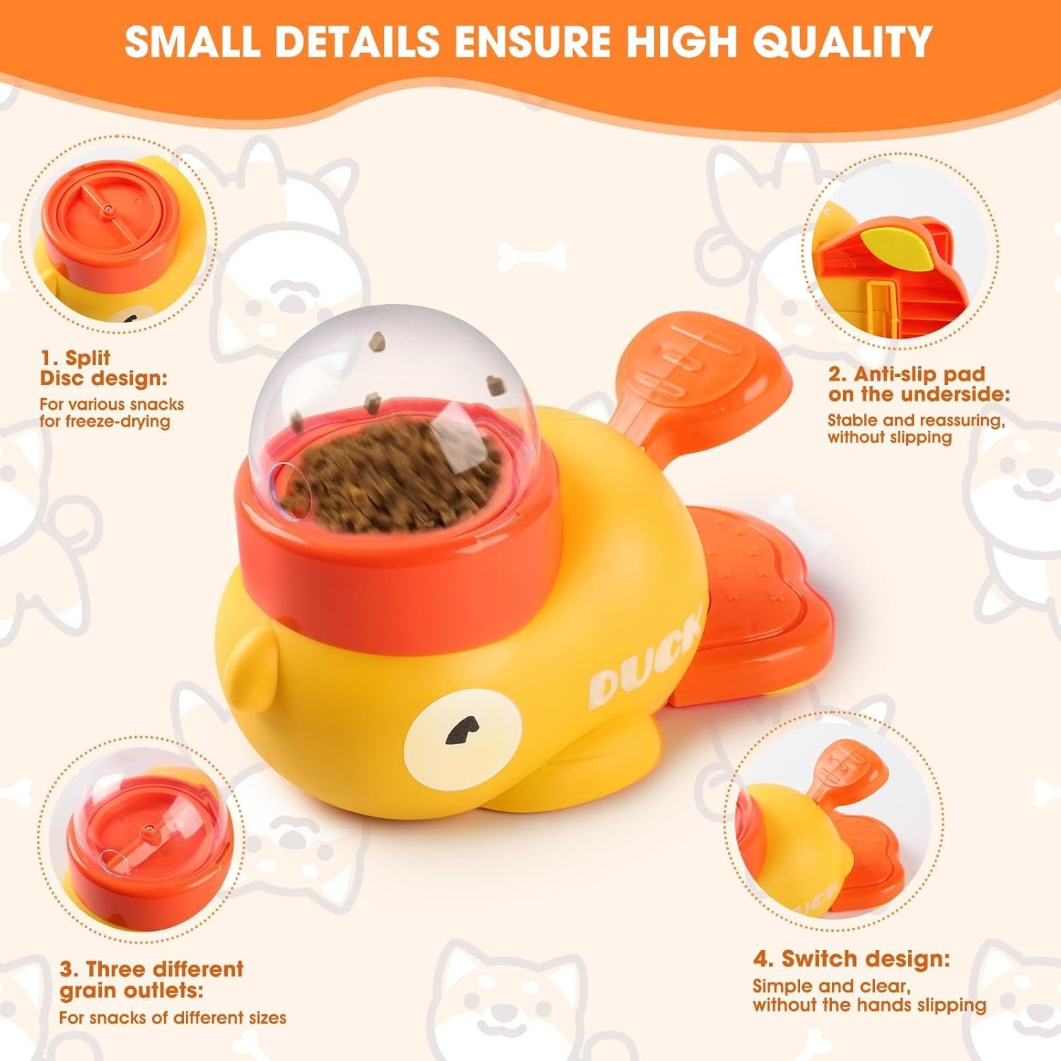 Yellow Duck Pet Snack Dispense - Yellow Food Snacks 评论和价格