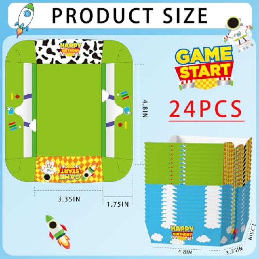 24 Pcs Cartoon Paper Food Tray - Food Snacks For Party 评论和价格