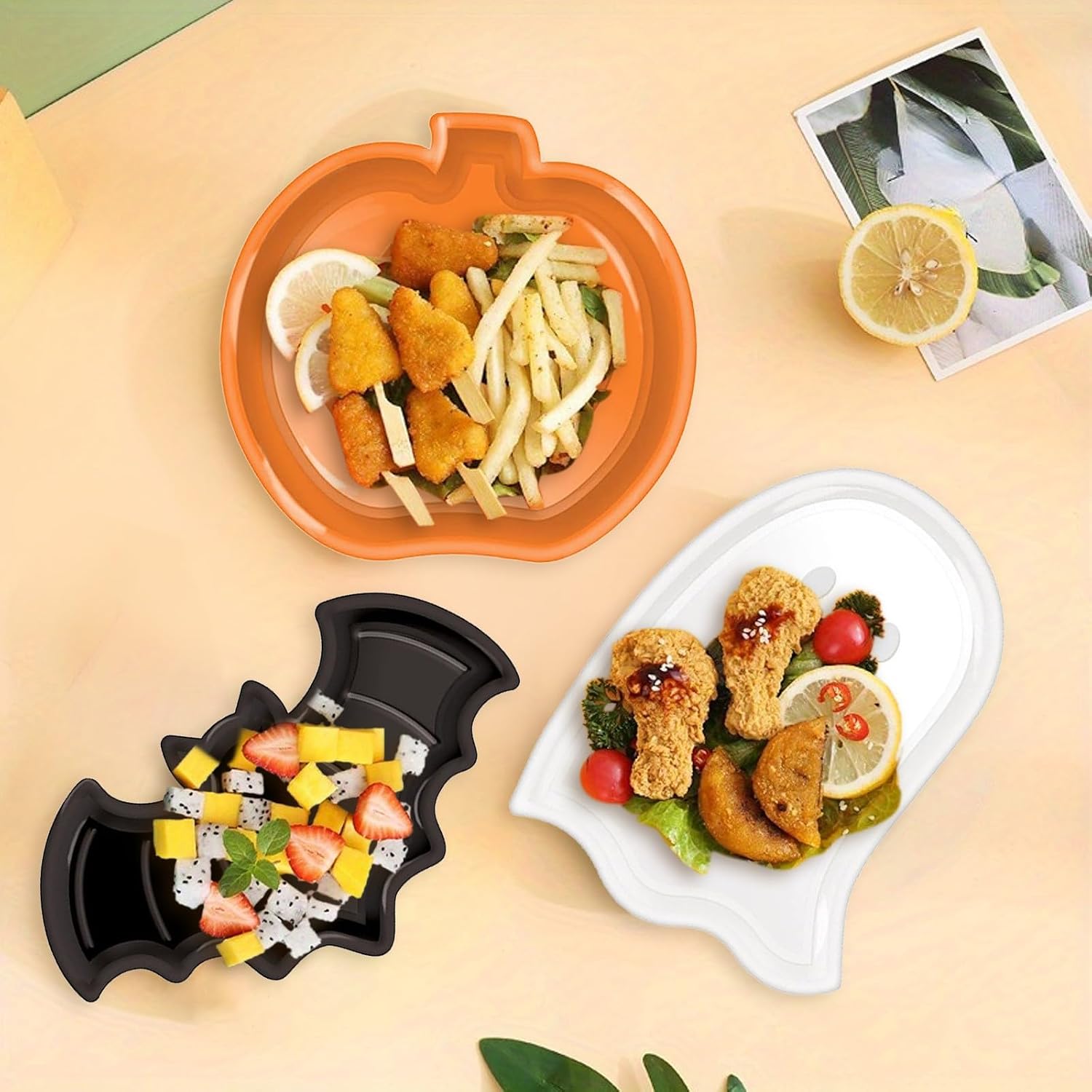 Reusable Halloween Plates Set  - Food Snacks For Party 评论和价格