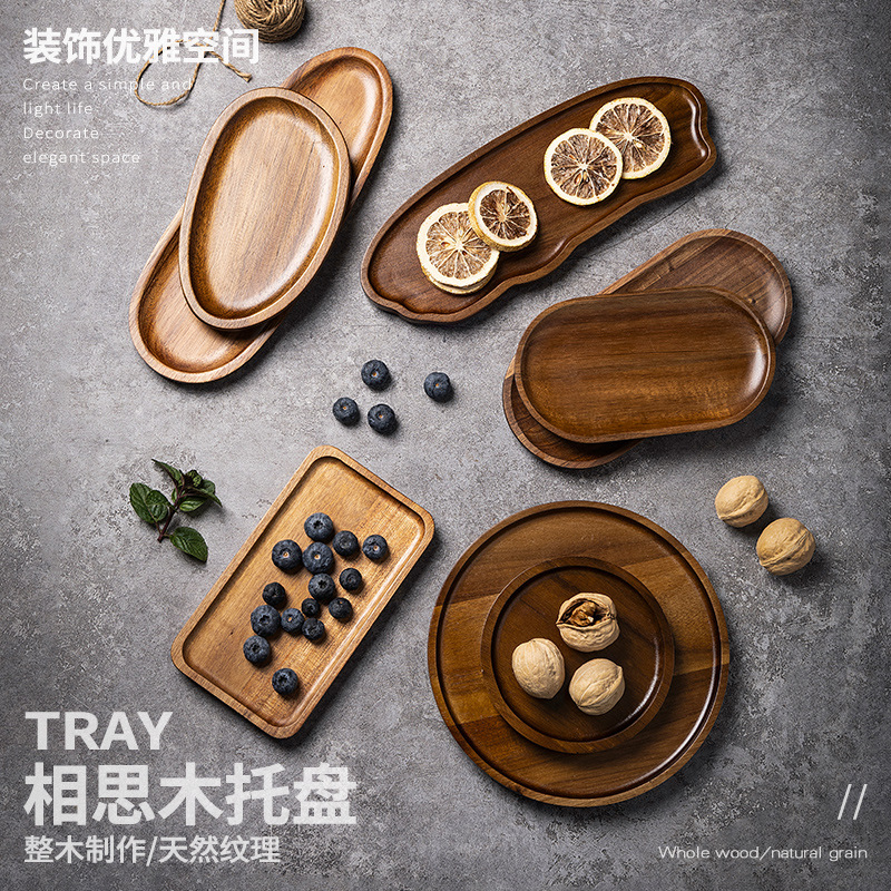 Tableware Solid Wood Food Tray - Food In Japanese Snacks 评论和价格