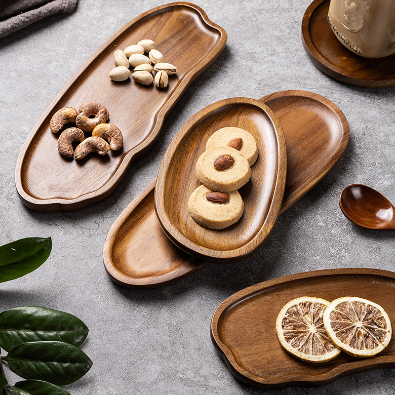 Tableware Solid Wood Food Tray - Food In Japanese Snacks 评论和价格