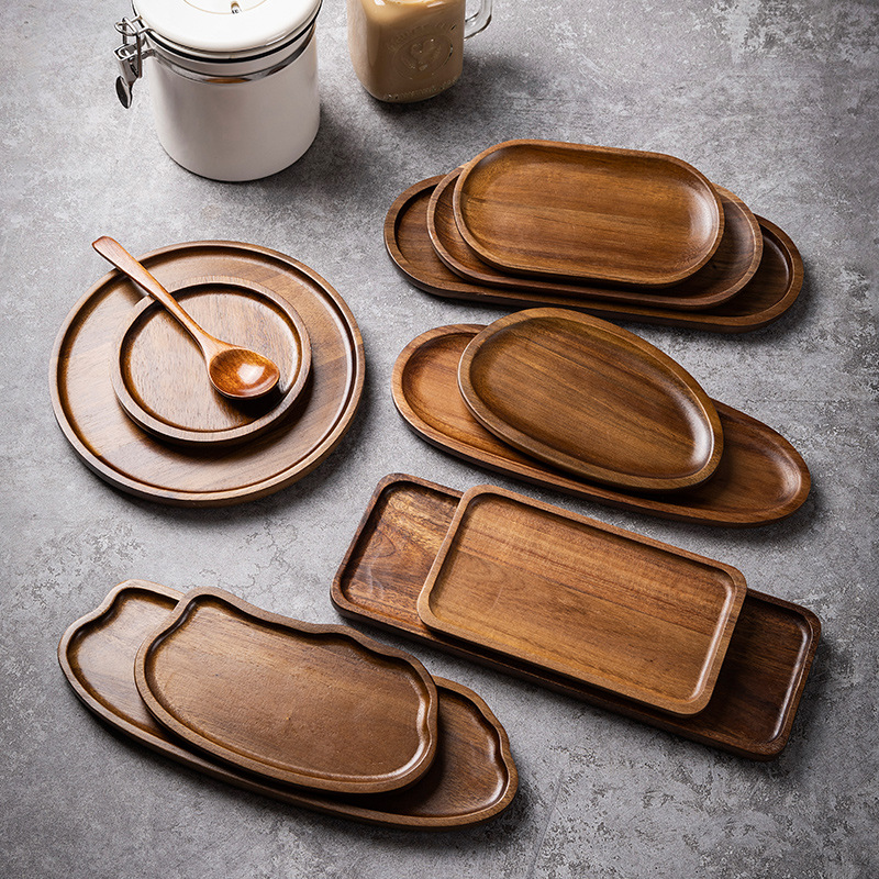 Tableware Solid Wood Food Tray - Food In Japanese Snacks 评论和价格