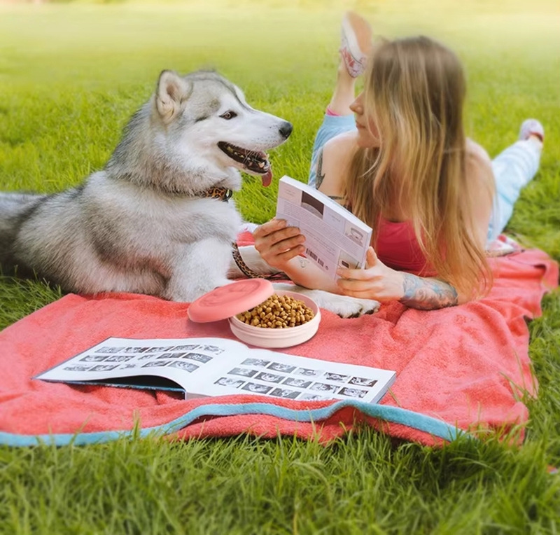11/14cm2-in-1 Travel Dog Bowl  - Food Snacks For Camping 评论和价格