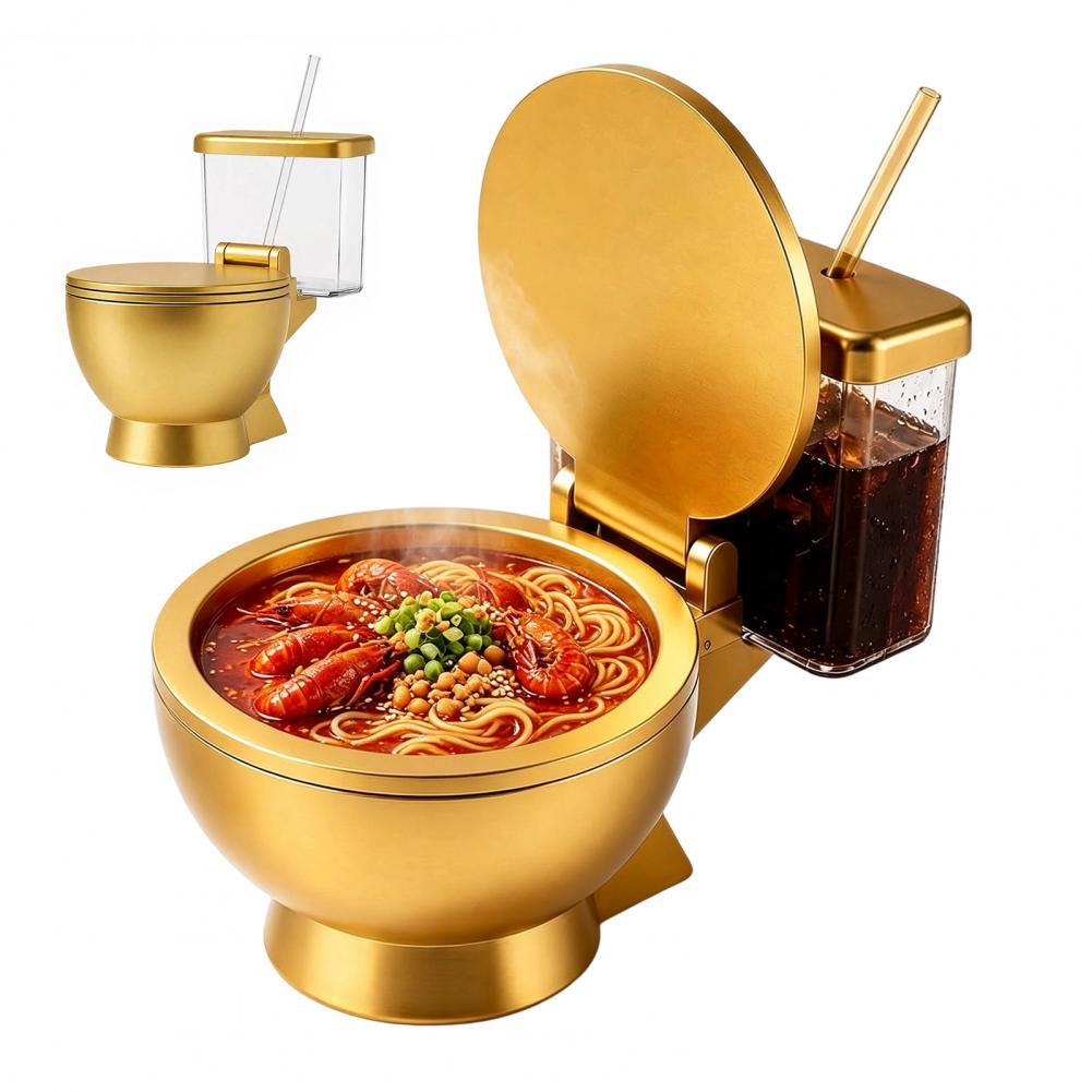 Toilet Shaped Ramen Bowl Set,  - Food Drink Snacks 评论和价格