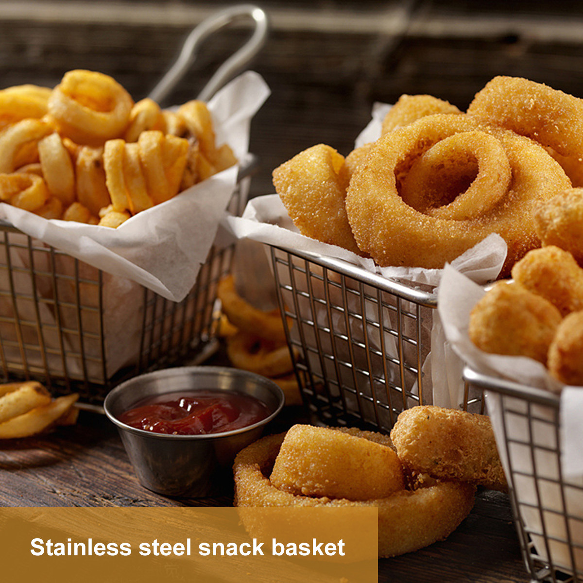 Square Stainless Steel Mini Fr - Food Snacks Chips 评论和价格