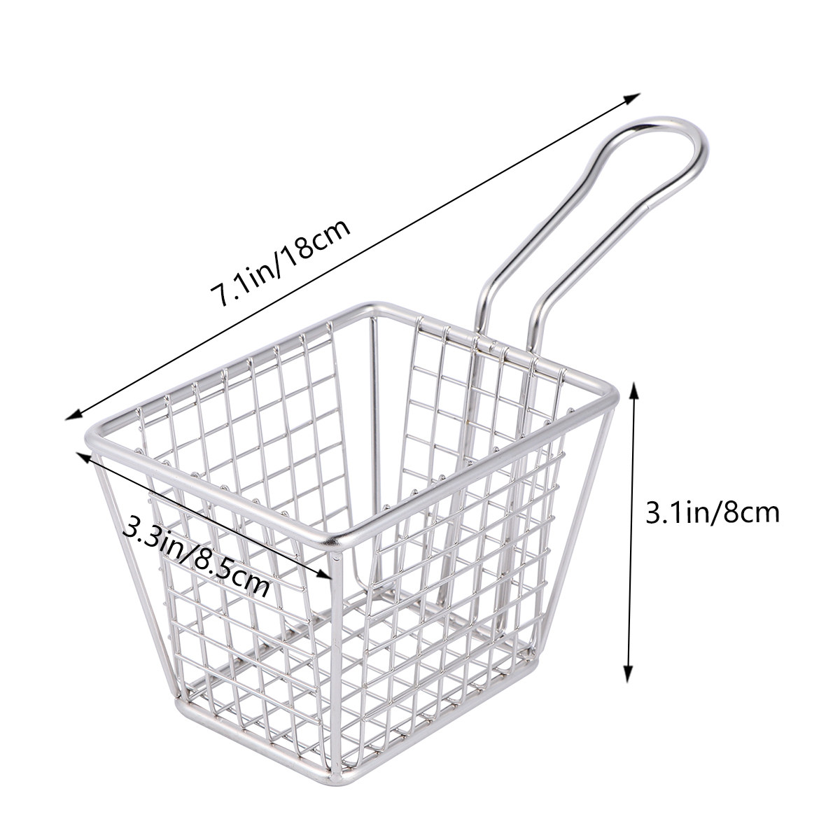 Square Stainless Steel Mini Fr - Food Snacks Chips 评论和价格