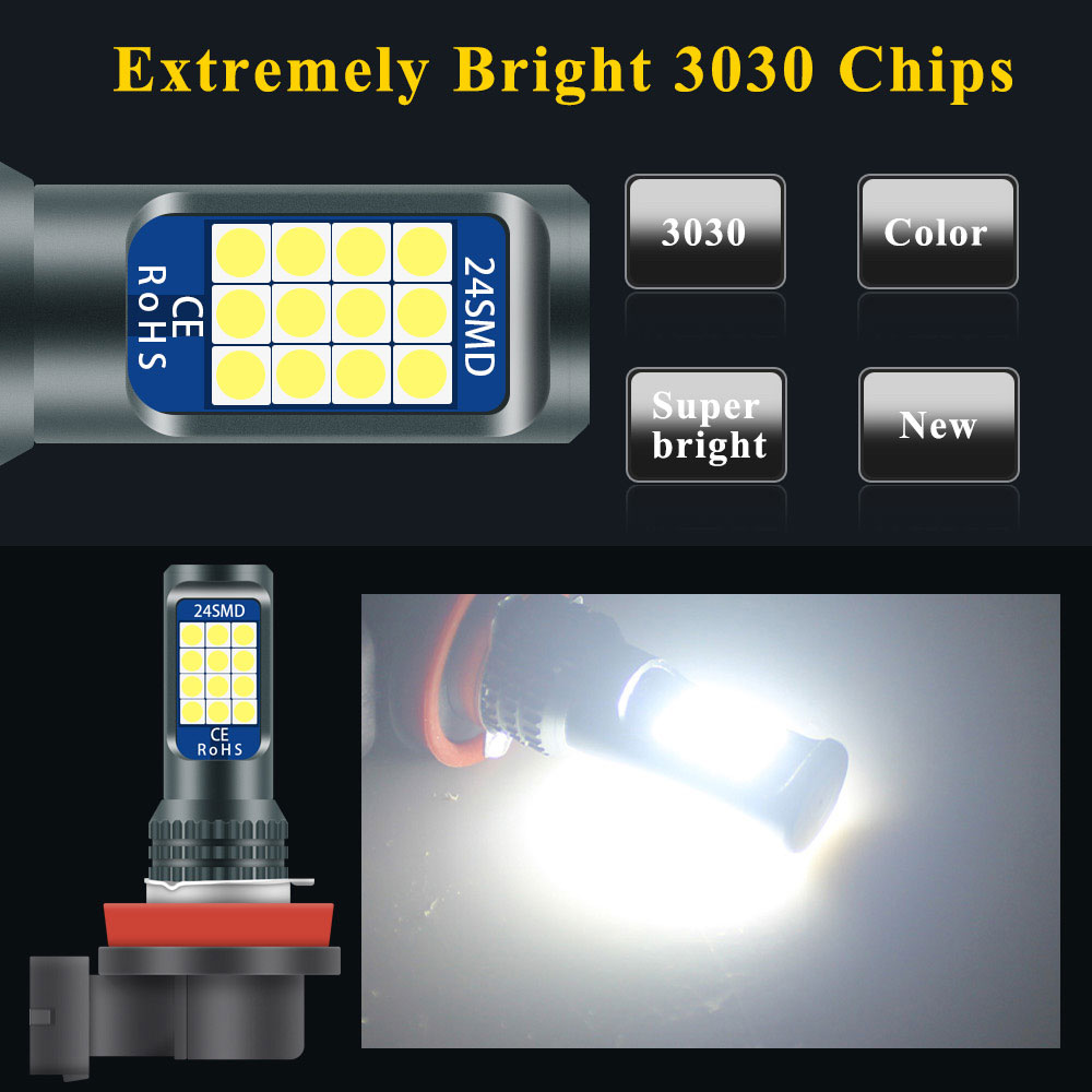 2x Car Fog Lamp H8 H11 H9 LED  - Yellow Food Snacks 评论和价格